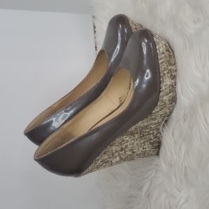 Steve Madden Tall Platform Wedge Tan Pumps Size 7.5